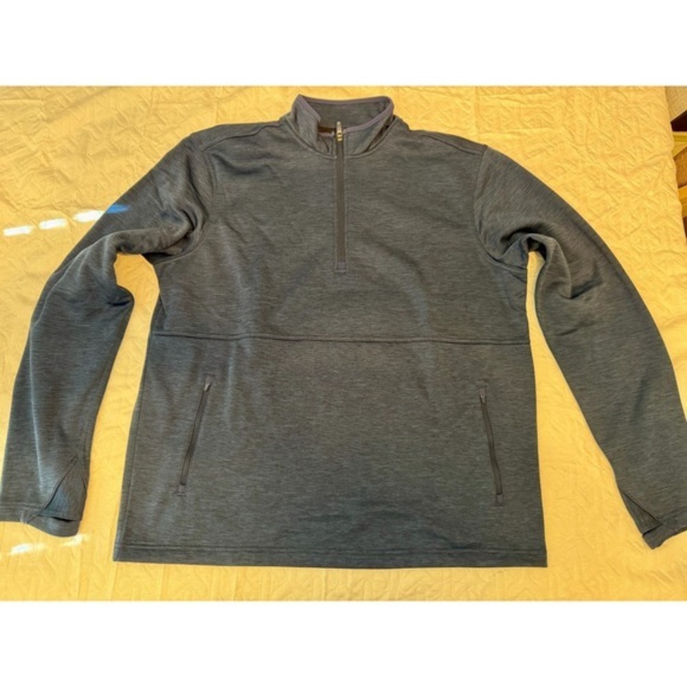 Duluth Trading‎ Co Pullover Sweatshirt Unisex L 1/4 Zip Navy Blue Long Sleeve